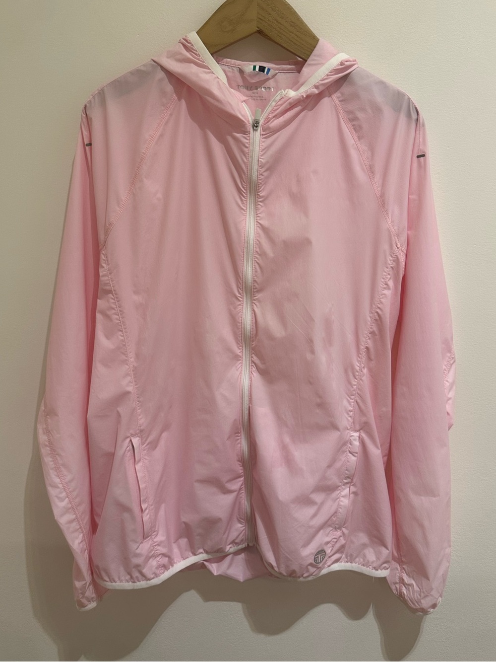 Tory Burch Light Pink Hooded Windbreaker Jacket Medium